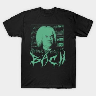 BACH METAL - Johann Sebastian Bach Classical Composer (green) T-Shirt
